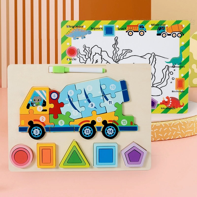 Number and Shapes Wooden Puzzle