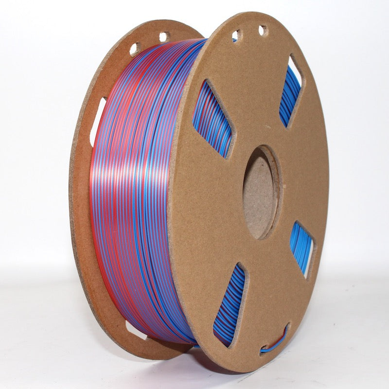 PLA 3D Printer Filament SILK Dual Colour Red + Blue