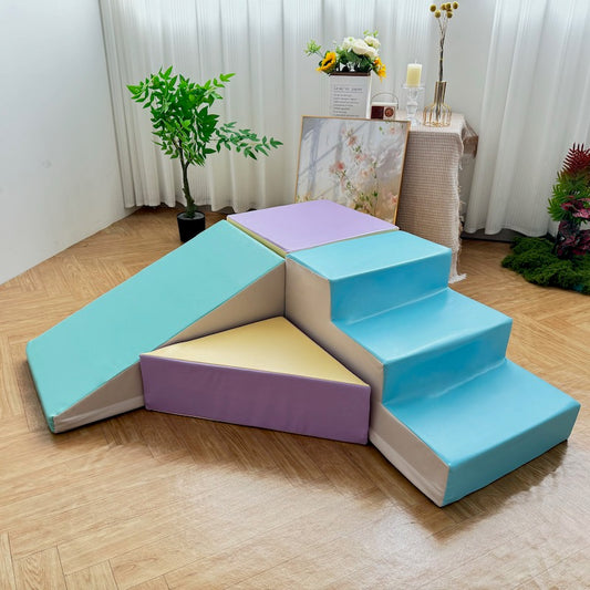 Soft Play Climb and Slide Corner - Pastel Rainbow Value Set
