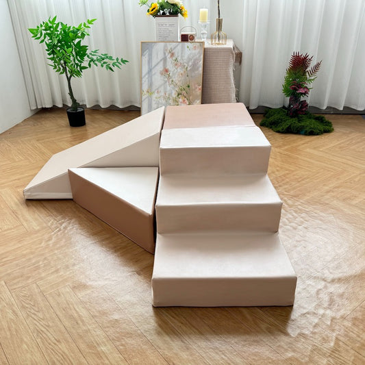 Soft Play Climb and Slide Corner - Tan Value Set 
