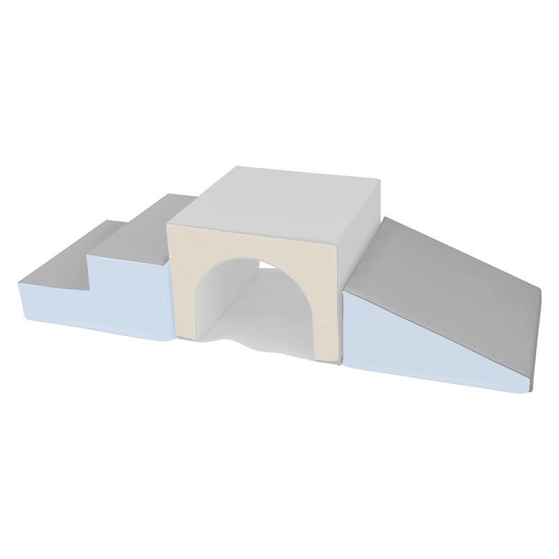 Light Blue Ramp Soft Play Stairs Tunnel Ramp Luxury set, Blue