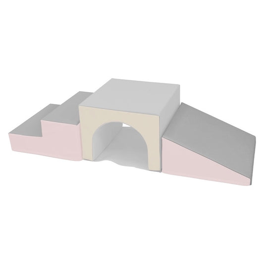 Soft Play Stairs Tunnel Ramp Pink