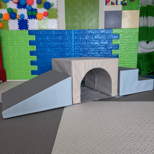 Soft Play Stairs Tunnel Ramp Luxury set, Blue