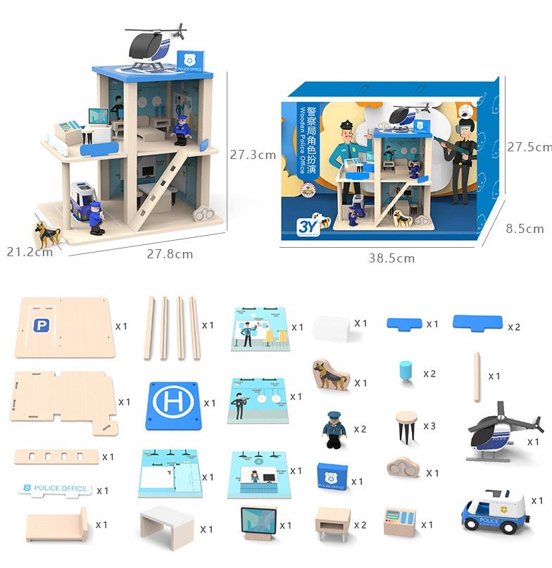 Wooden Police Play Set