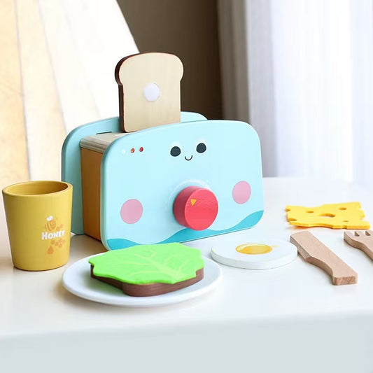 Wooden toy toaster