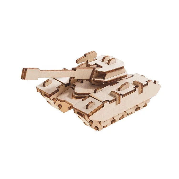 Laser Cut Wooden Puzzle Tank