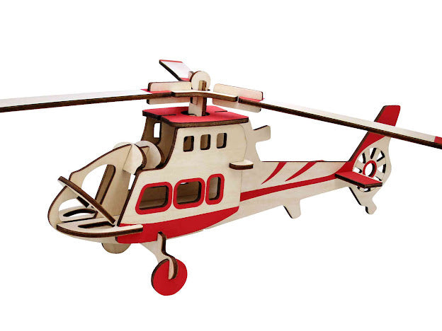 3D Wooden Puzzle Helicopter