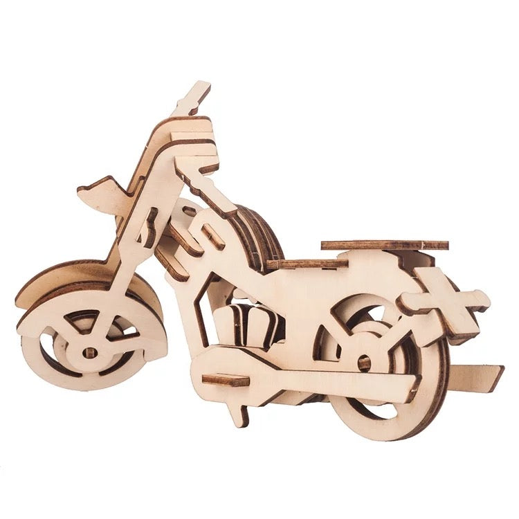 Laser Cut Wooden Puzzle Motorbike