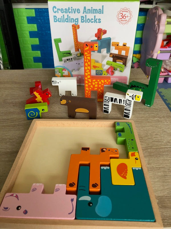Wooden Animal Shapes Block Puzzle