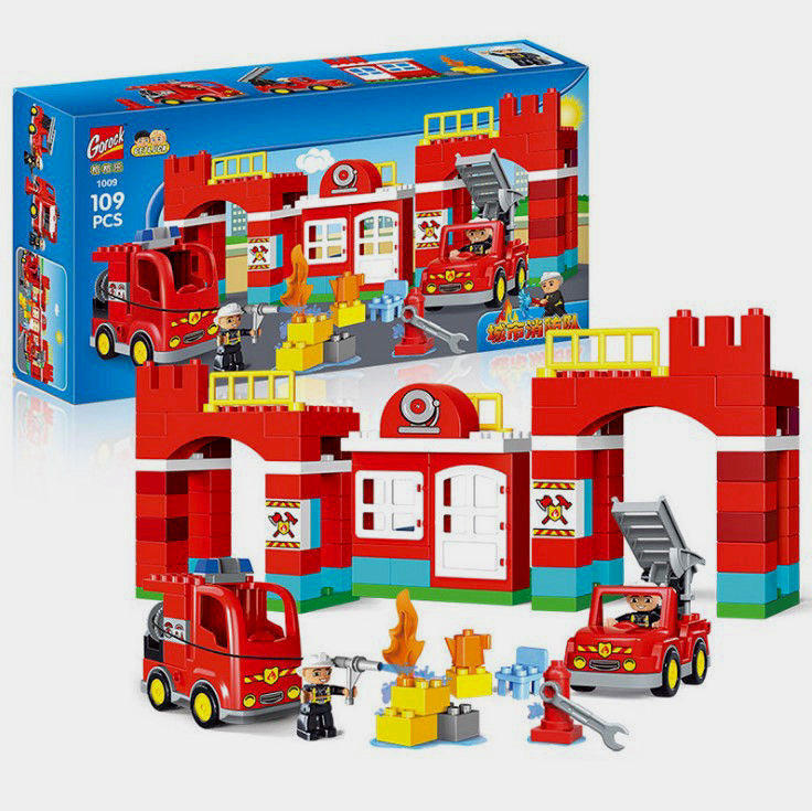 Building block (Duplo Compatible) Fire Station 