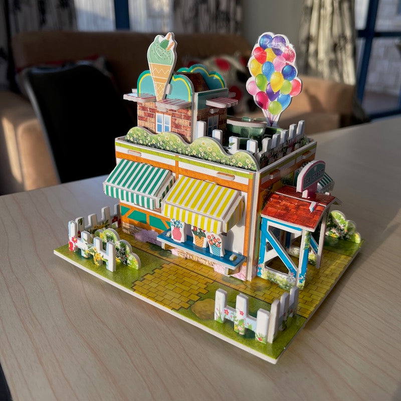 DIY 3D Paper Puzzle Ice Cream Shop