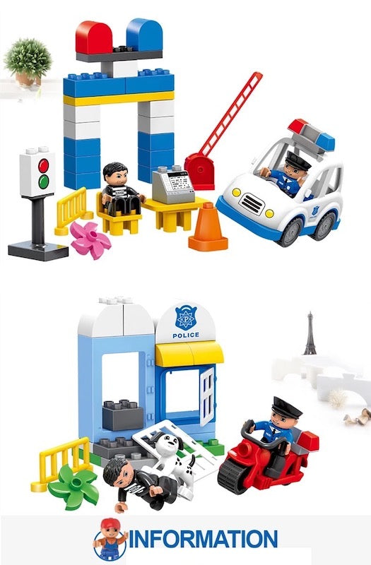 Duplo Compatible Police Building Block Set
