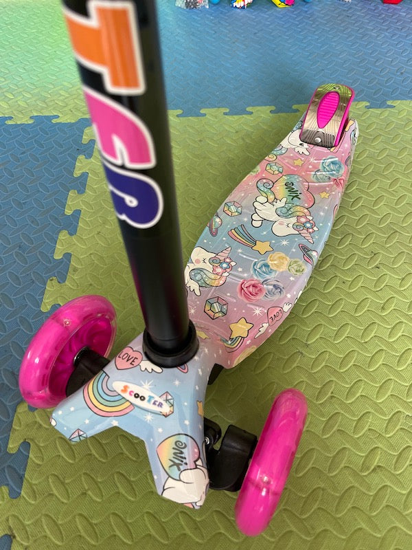 Kids Kick Scooter with LED Wheels and Graphics