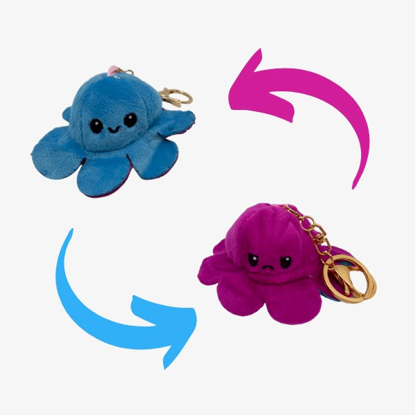 mini reverse octopus key chain blue/purple