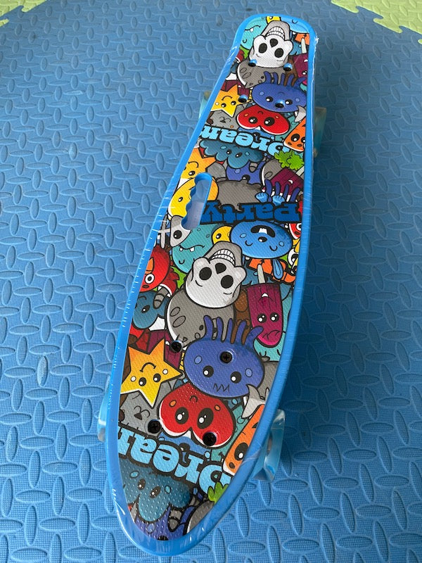Penny Board Skateboard blue graphic