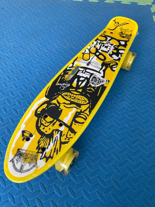 Penny Board Skateboard Yellow Graphic