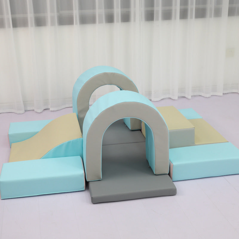 Soft Play Curved Double Tunnel pastel