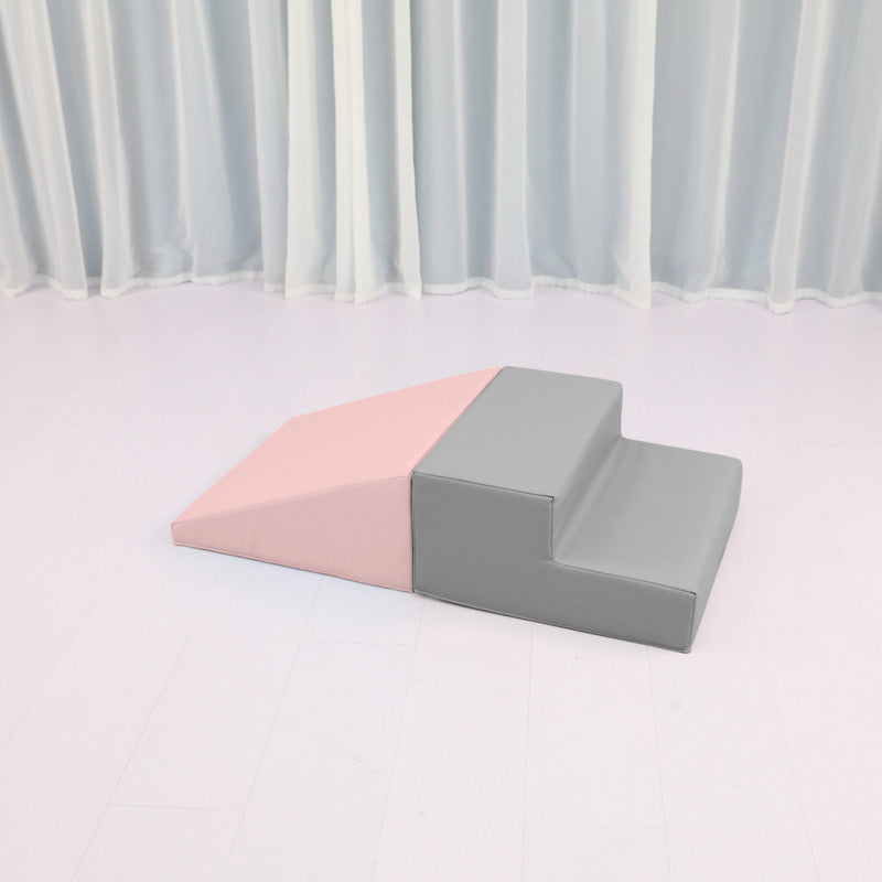 Pink Ramp Step Soft Play Steps and Ramp Luxury set, Pink
