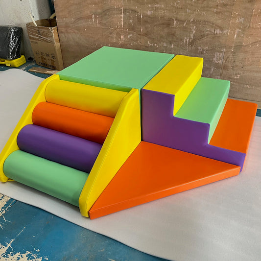 Soft Play steps and rolls bright
