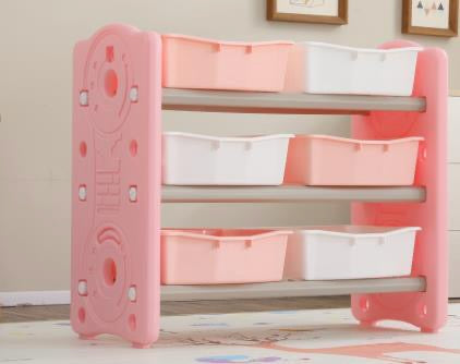 Toy Storage Unit Pink white with pink sides