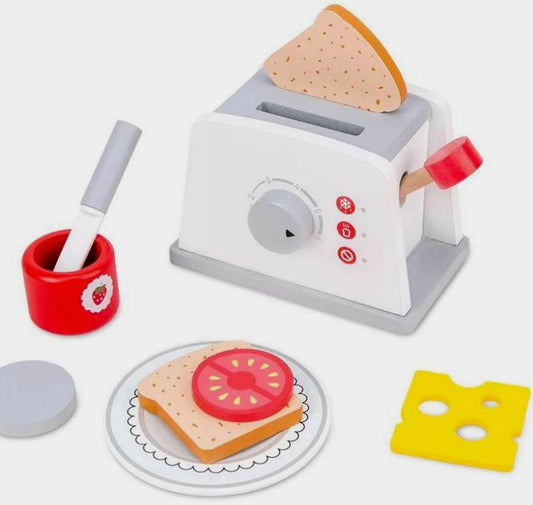 Wooden Toy Toaster Set